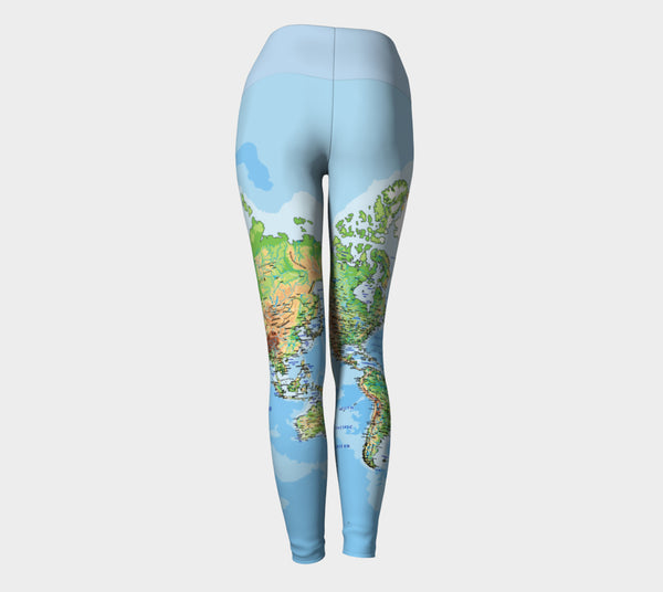 World Map Yoga Leggings-Shelfies-| All-Over-Print Everywhere - Designed to Make You Smile