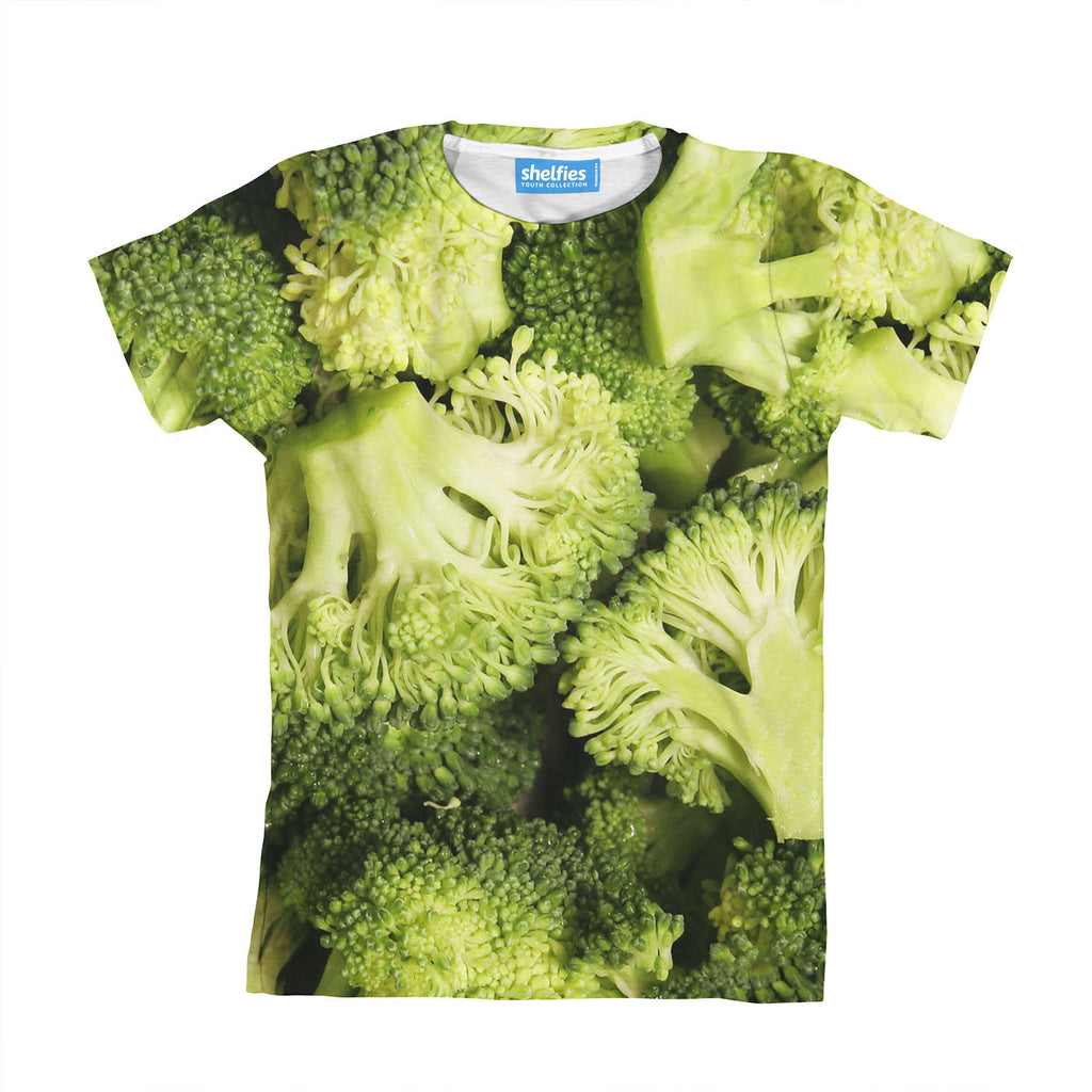 Broccoli Invasion Youth T-Shirt-kite.ly-| All-Over-Print Everywhere - Designed to Make You Smile
