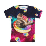 Donut Cat-Astrophy Youth T-Shirt-kite.ly-| All-Over-Print Everywhere - Designed to Make You Smile