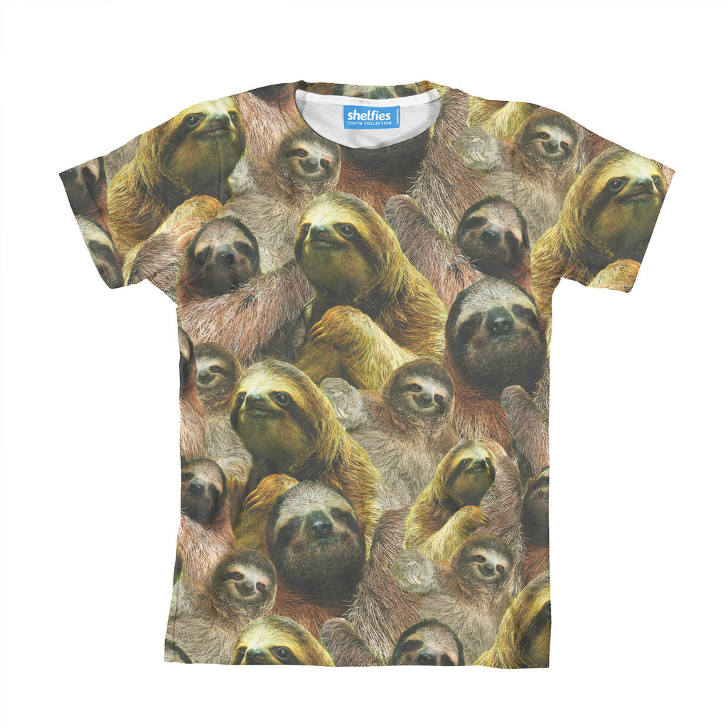 Sloth Invasion Youth T-Shirt-kite.ly-| All-Over-Print Everywhere - Designed to Make You Smile