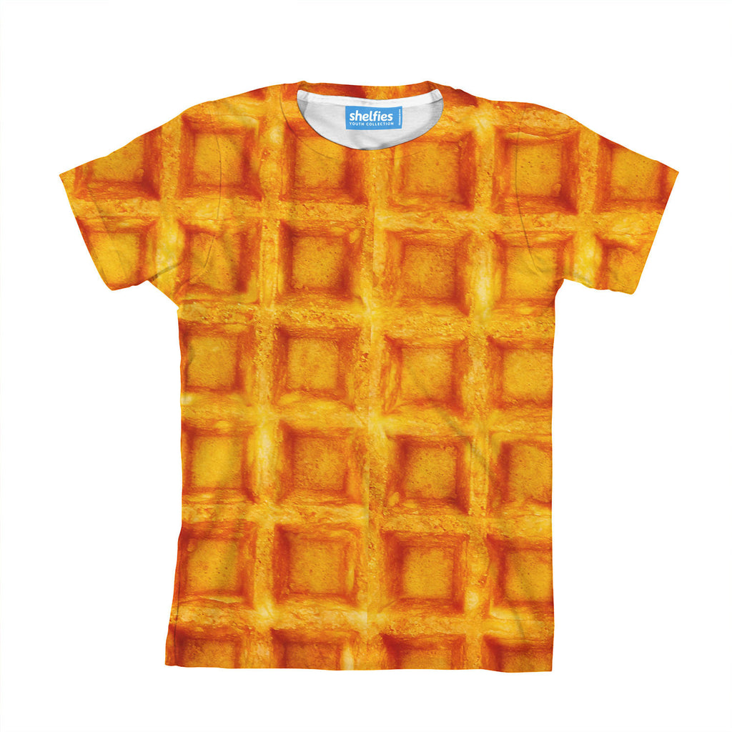 Waffle Invasion Youth T-Shirt-kite.ly-| All-Over-Print Everywhere - Designed to Make You Smile